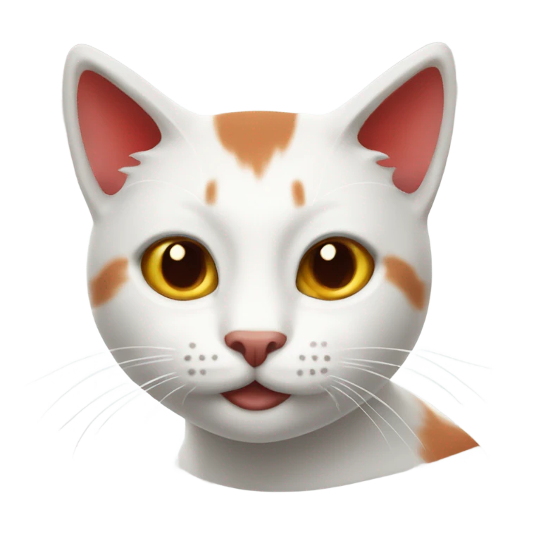gatto bianco e rosso emoji