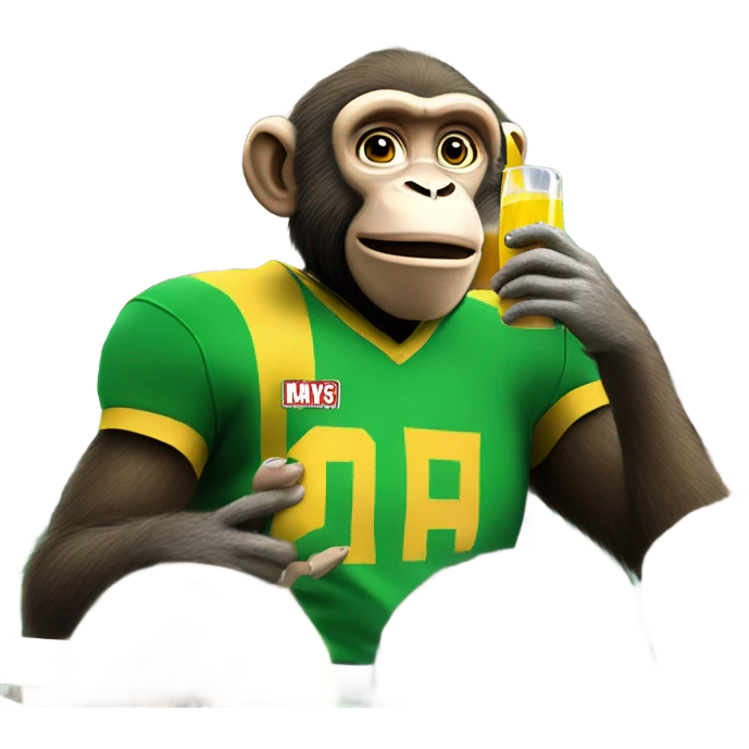 Drinking monkey at a packers game emoji