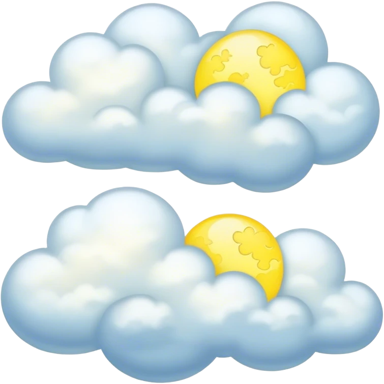 Yellow Moonlight and mini clouds left and right side with beautiful finish  emoji