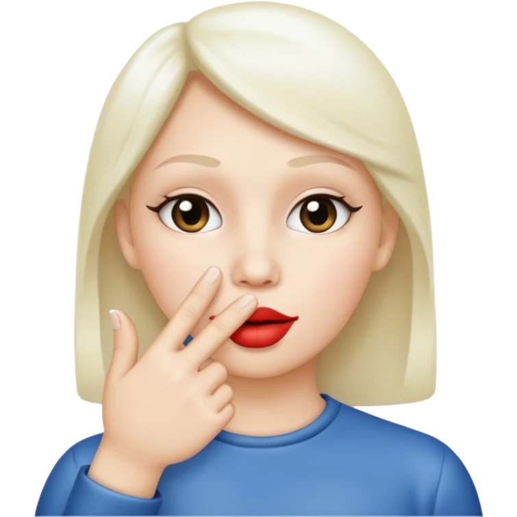 Solid White color Shh finger and hand emoji emoji