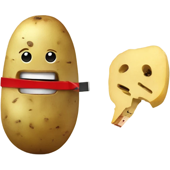 Potato stabbed with usb emoji