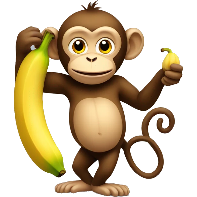 monkey with banana emoji