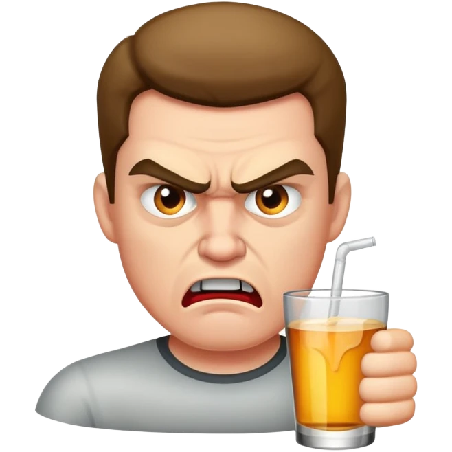 An angry man dringin  emoji
