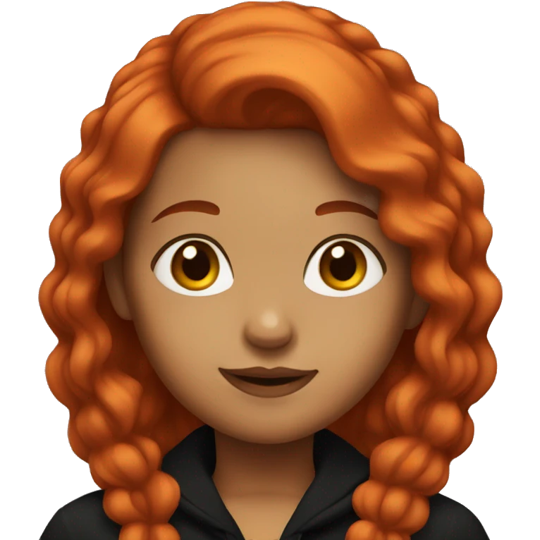 Girl with red hair wearing black  emoji