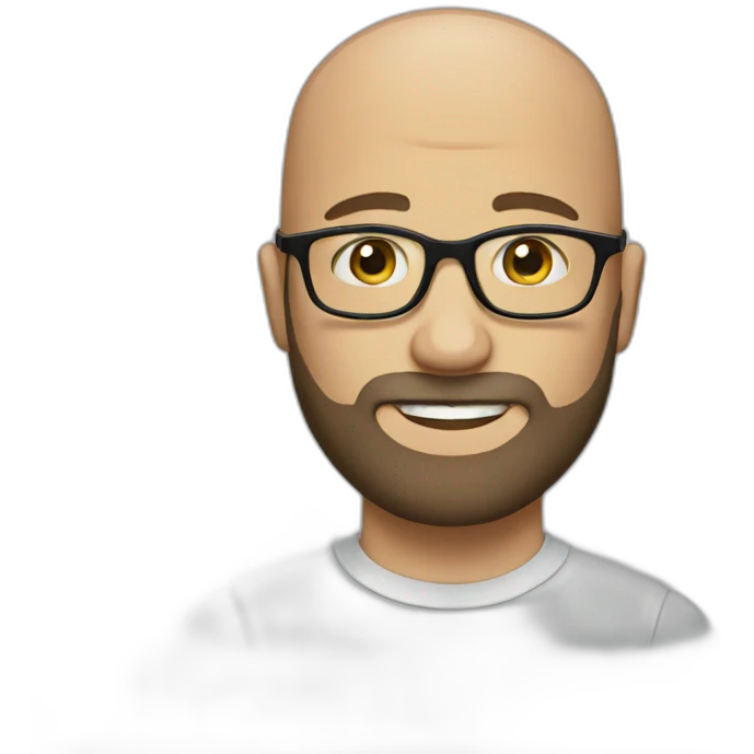 bald bearded man with glasses emoji