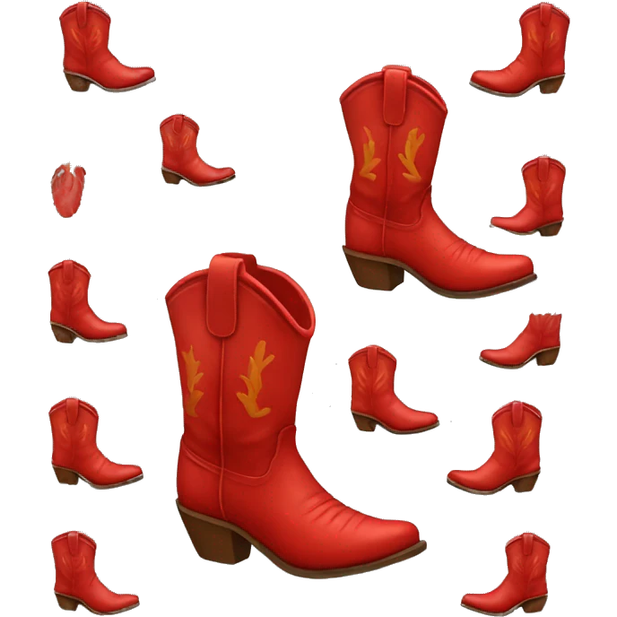 red cowboy boots emoji