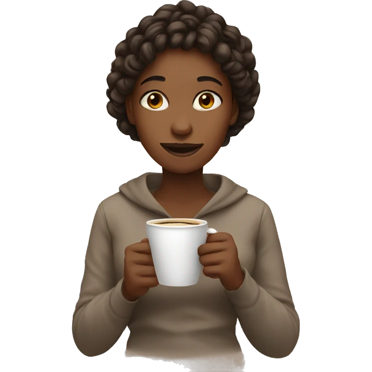 Girl with coffee emoji