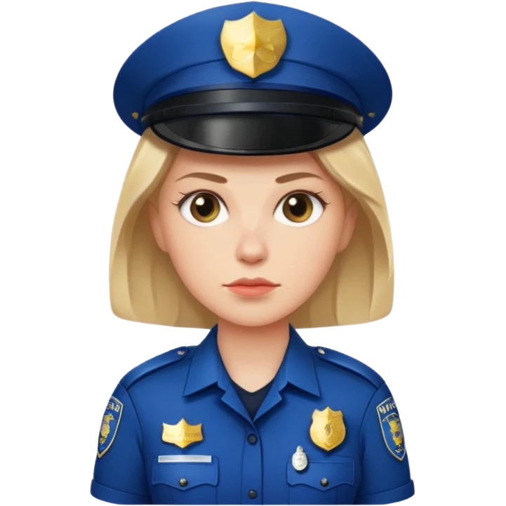 white woman wear police's uniform emoji
