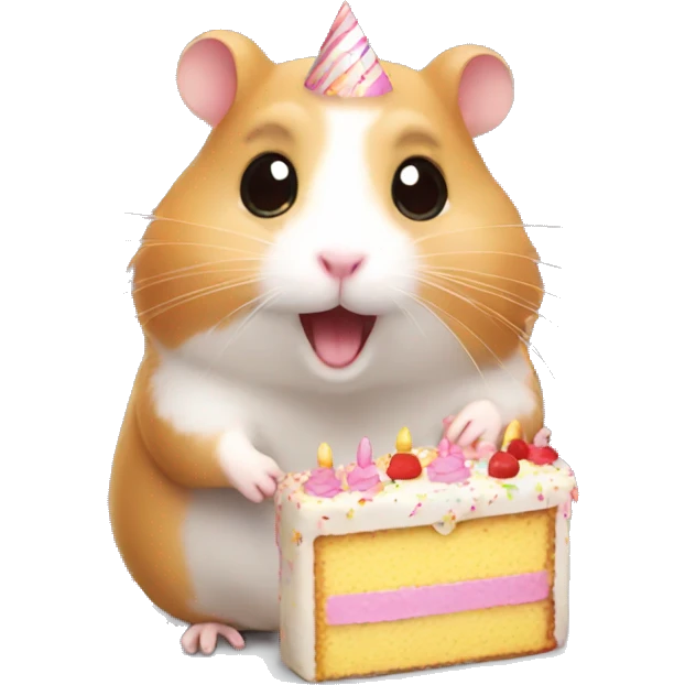 Hamster with a birthday cake  emoji