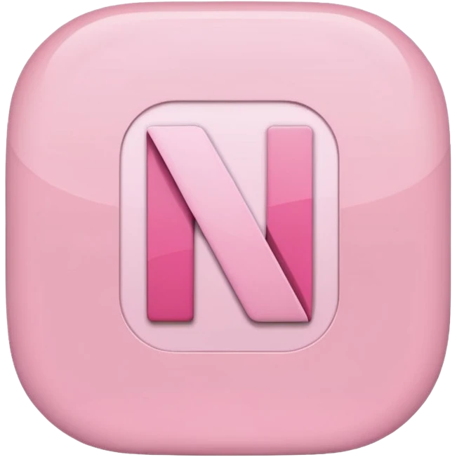 Netflix aesthetic "N" logo in pastel pink emoji