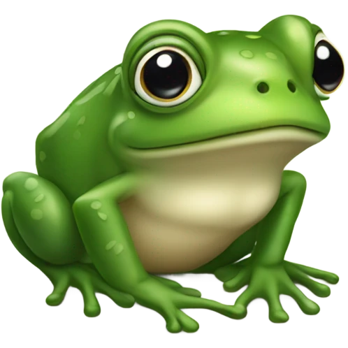 Cute wise frog emoji