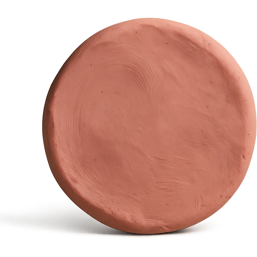 claymation style pink circle with visible fingerprints emoji
