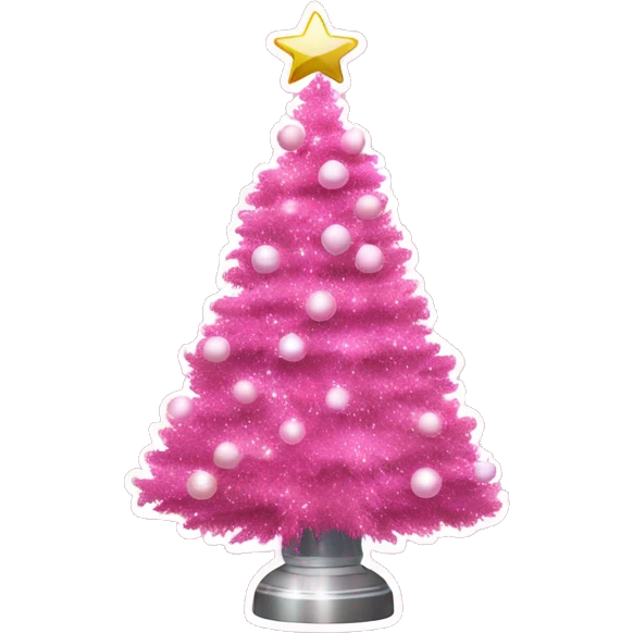Pink aesthetic Christmas tree with disco ball ornaments  emoji