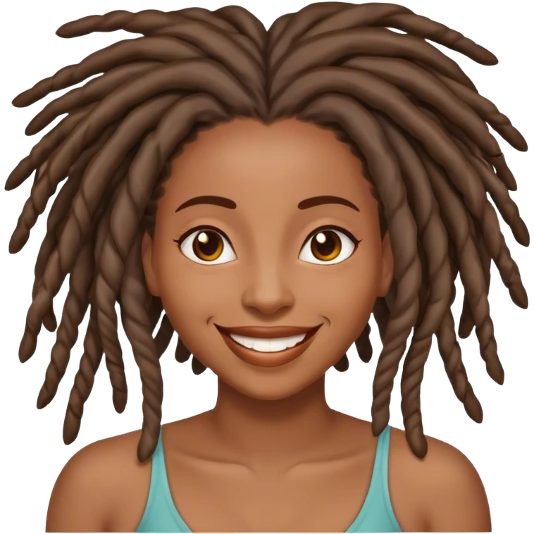 Black woman with locs happy emoji