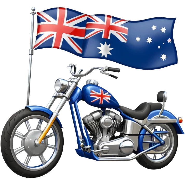 chopper motorcycle australian flag emoji