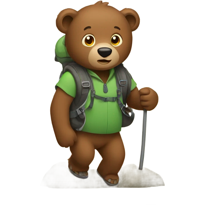 bear doing hiking emoji