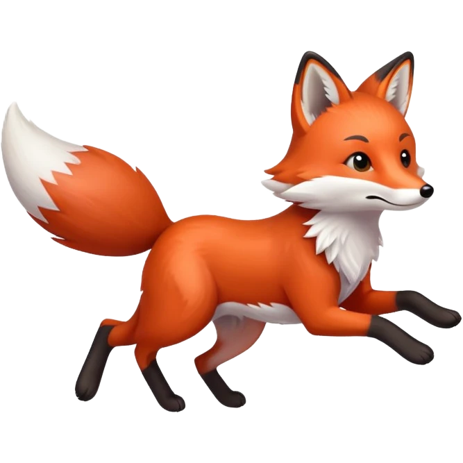 fox running with tail high emoji