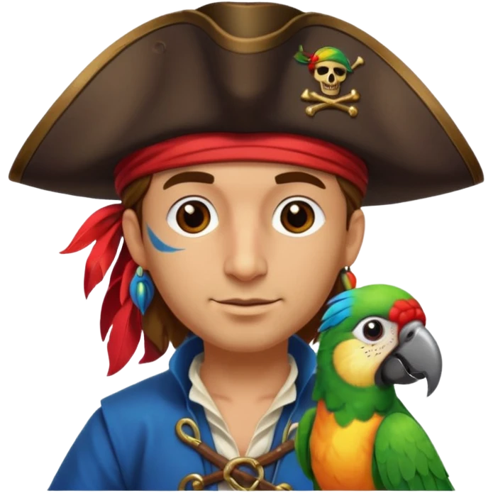 pirate and parrot emoji