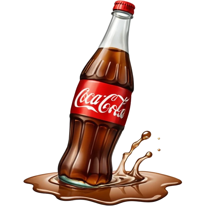 bottle of coca cola broken in the middle emoji