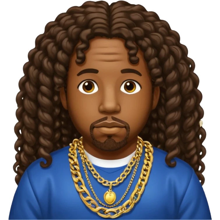 Big Boi with long dark brown curly hair emoji