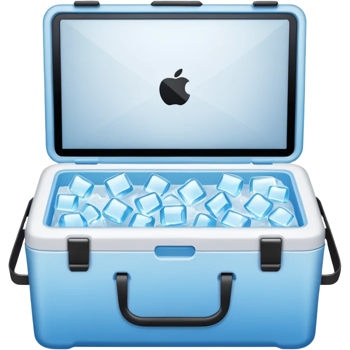 Laptop inside a cooler emoji