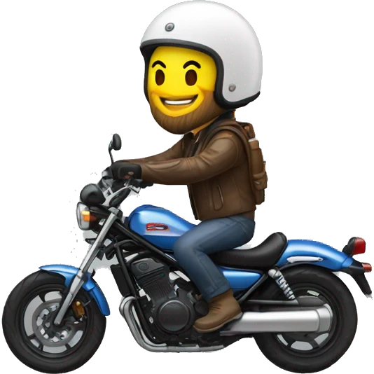 Biker with a white helmet on a Honda Rebel 1100 emoji