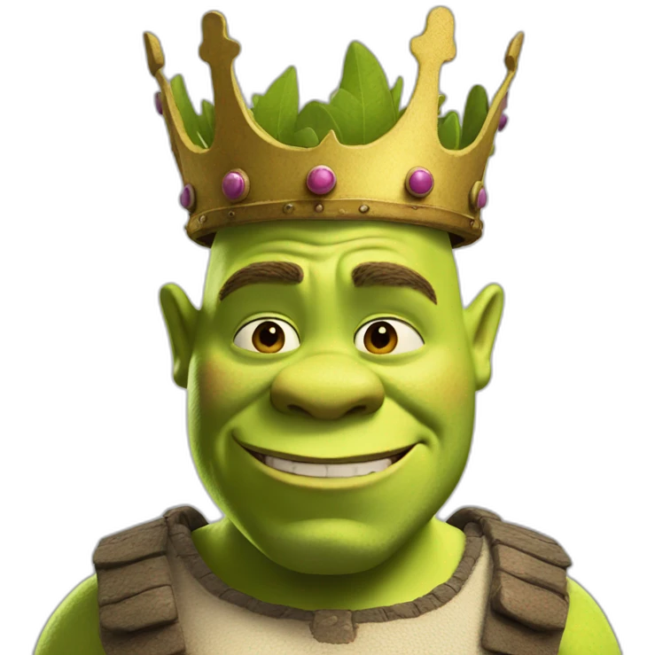 Shrek avec une couronne emoji
