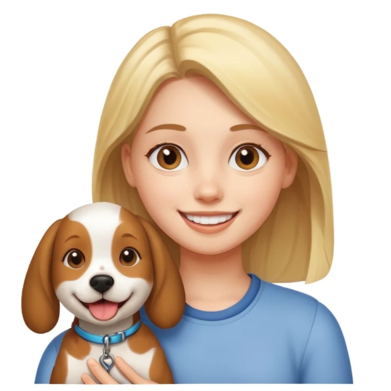 girl and her pet dog emoji