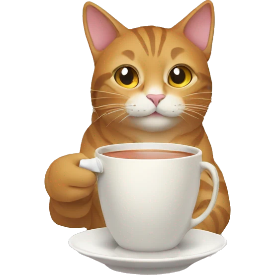 Cat drinking tea emoji