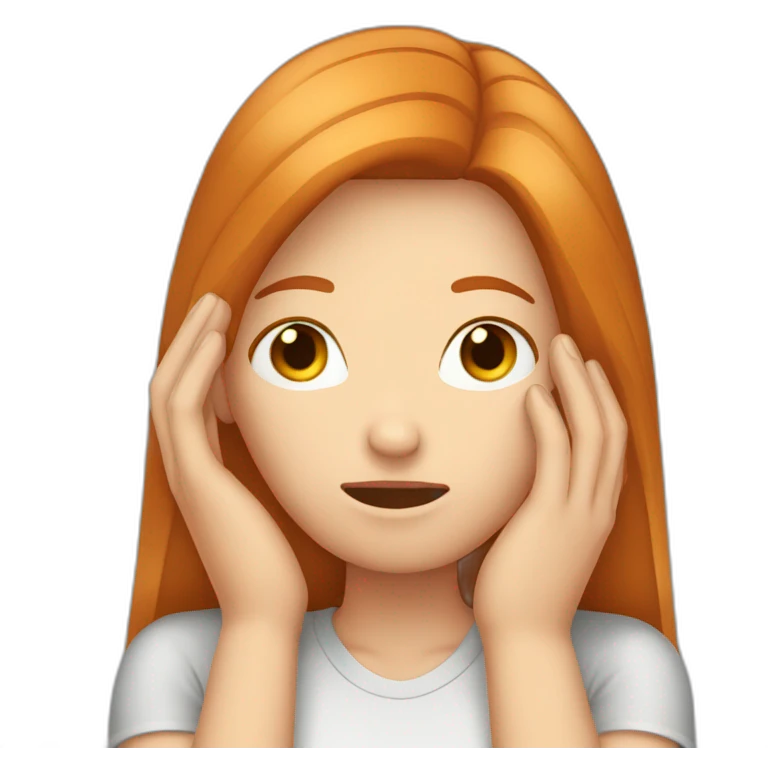 women Ginger straight Hair facepalm emoji
