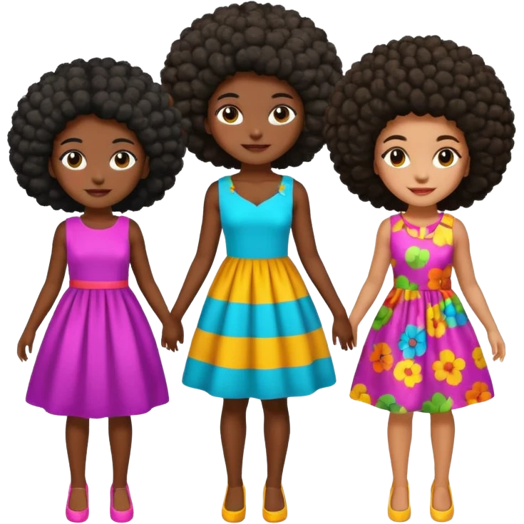 Full body big black girls with afros emoji