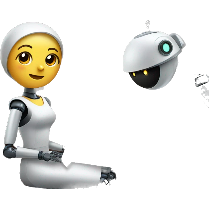 robot waitress in a restaurant monitoring safety emoji