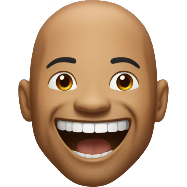 The rock holding laugh emoji