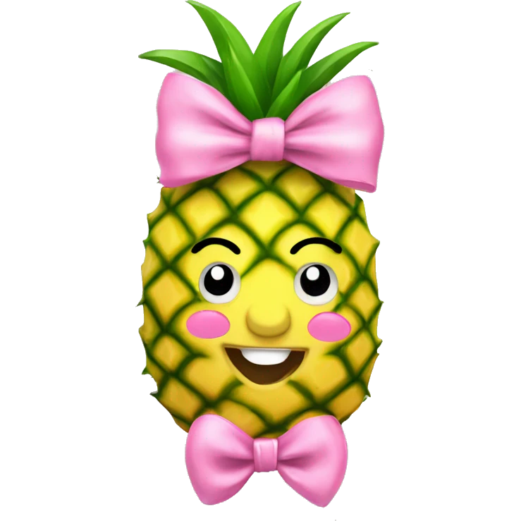 ￼Pineapple with pink bow  emoji
