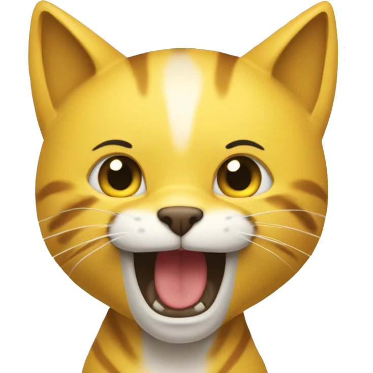 La cara de un gatito amarillo llorando con todas sus fuerzas emoji