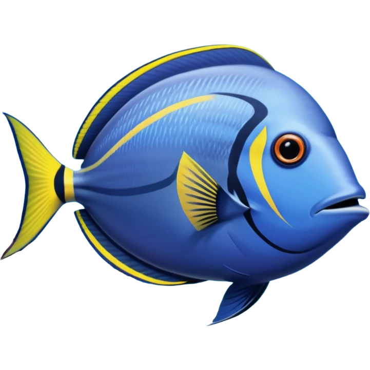 Still life, ocean view of vibrant realistic colors Surgeonfish, hyperrealism  emoji