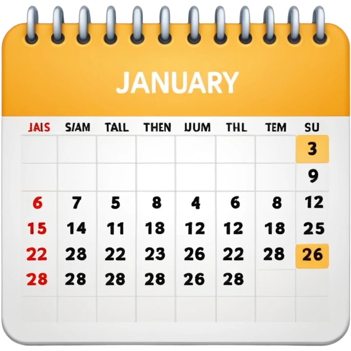 January 2026 calendar
 emoji