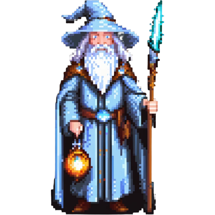 Gandalf the wizard with white beard, staff, and magical robe emoji