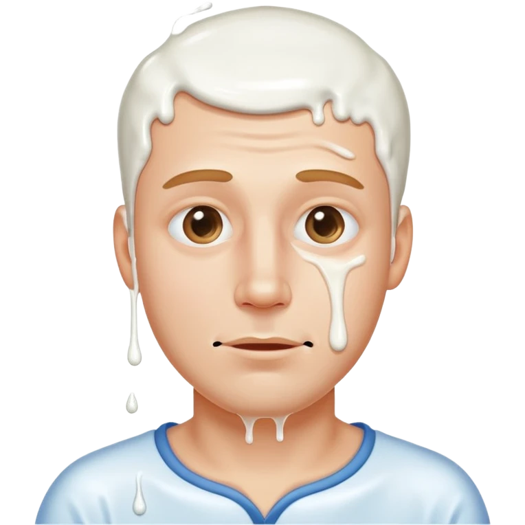 milk dripping directly off man’s face emoji