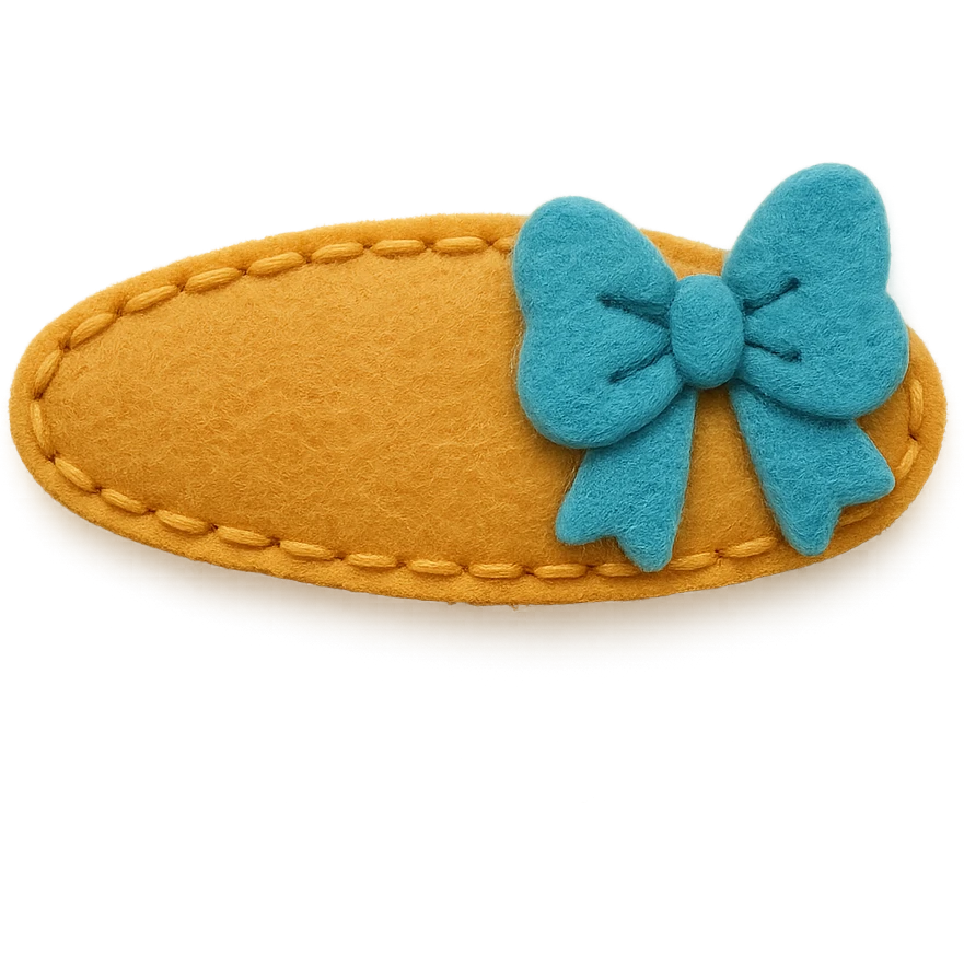 hairclip, soft texture, felt patch style emoji