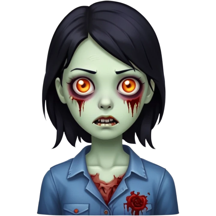 zombie girl with black hair emoji