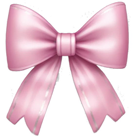 Pretty pink bow with silver accents emoji
