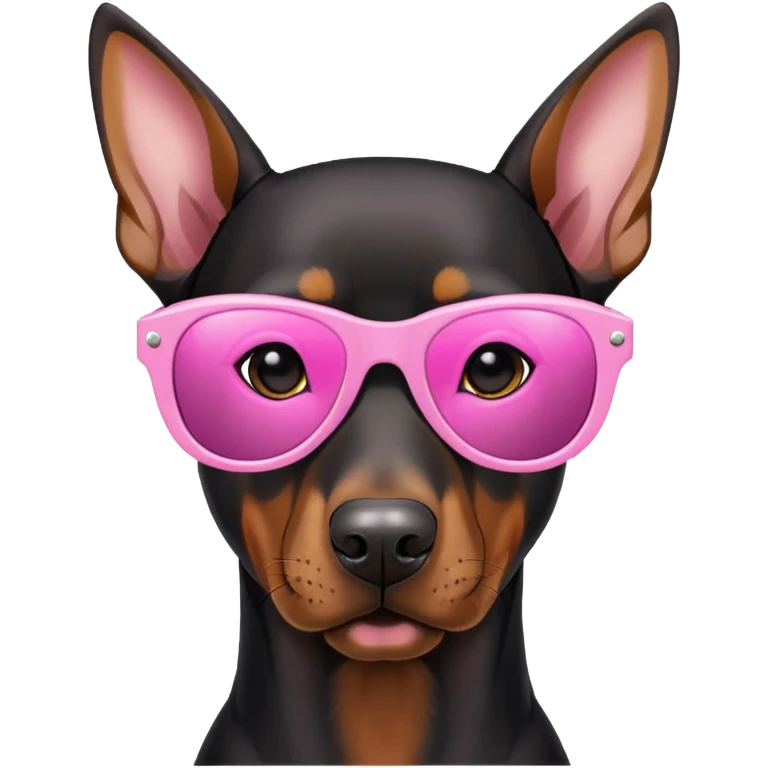Doberman with  pink sunglasses emoji