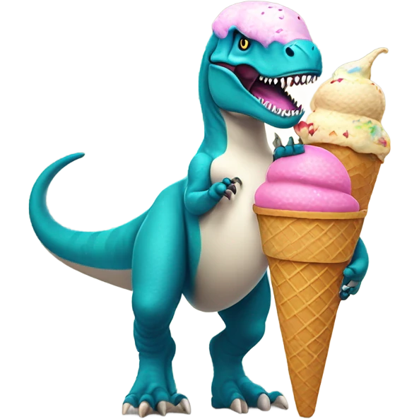 T. rex eating ice cream emoji