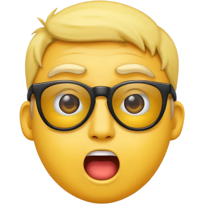 an emoji pulling down his sunglasses looking surprised emoji