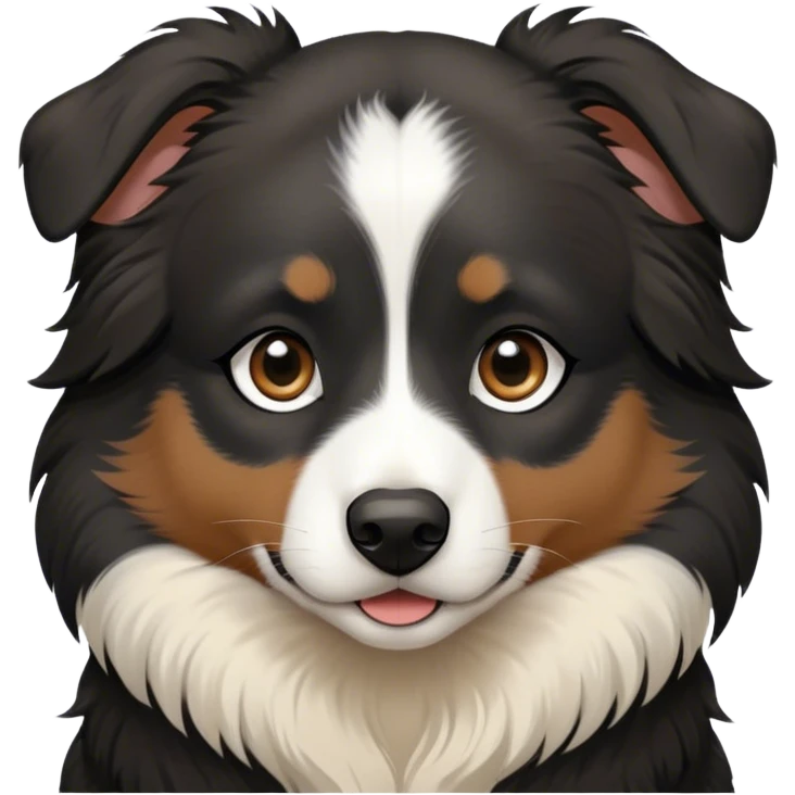 Black Australian Shepard with just a white stripe on her face  emoji