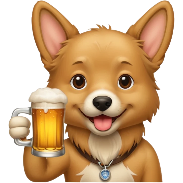 Ein Hund der talahon ist und Bier trinkt emoji