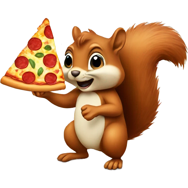 Squirrel eating pizza emoji
