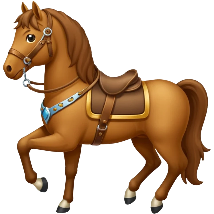 caballo entero con Riendas con bucles emoji