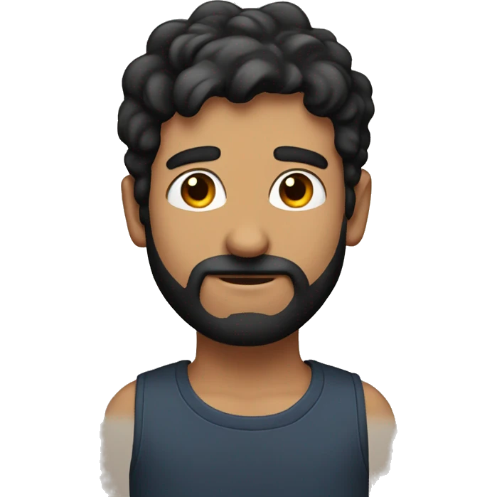 guy with nose above average with black hair and beard emoji
